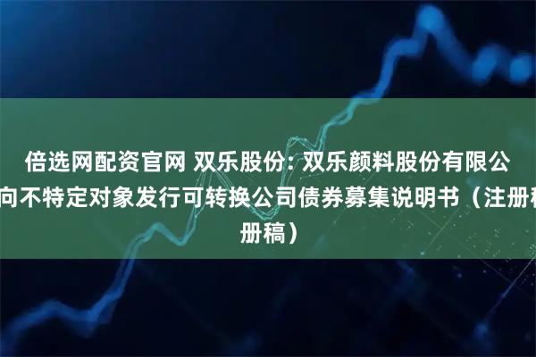 倍选网配资官网 双乐股份: 双乐颜料股份有限公司向不特定对象发行可转换公司债券募集说明书（注册稿）