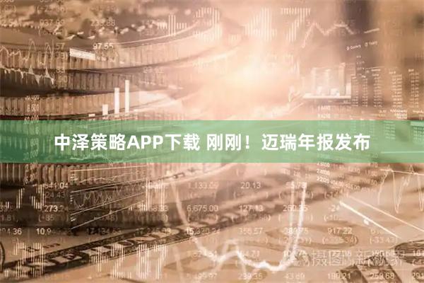 中泽策略APP下载 刚刚！迈瑞年报发布