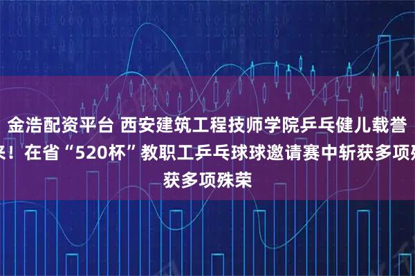 金浩配资平台 西安建筑工程技师学院乒乓健儿载誉归来！在省“520杯”教职工乒乓球球邀请赛中斩获多项殊荣